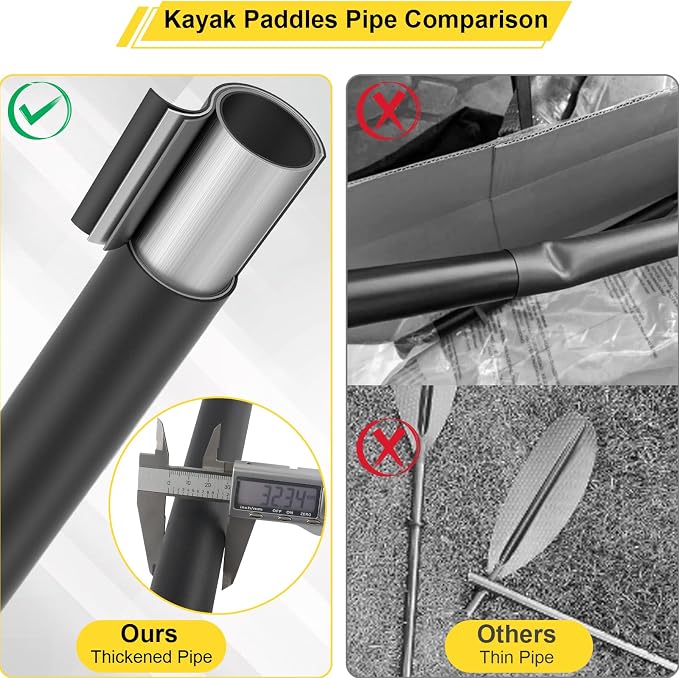 Kayak Paddle for Adults,70 to 95in Paddle Board Paddles Telescopic Frosted Pipe Shaft Kayaking Boating Canoeing with 1 Free Paddle Leash Double Oar Float Paddle Sturdy Durable