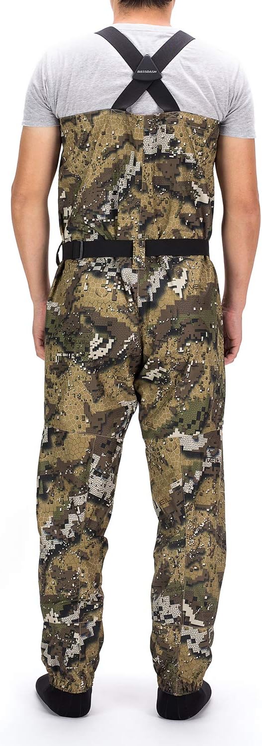 BASSDASH Breathable Ultra Lightweight Chest Stocking Foot Fishing Hunting Waders for Men