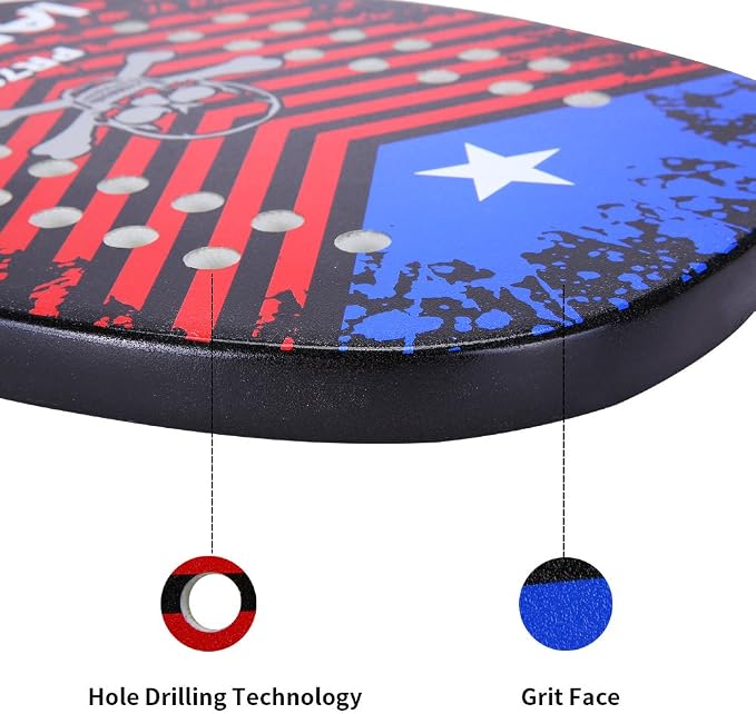ianoni Beach Tennis Racket,Carbon Fiber Grit Face with EVA Memory Foam Core Beach Tennis Racket