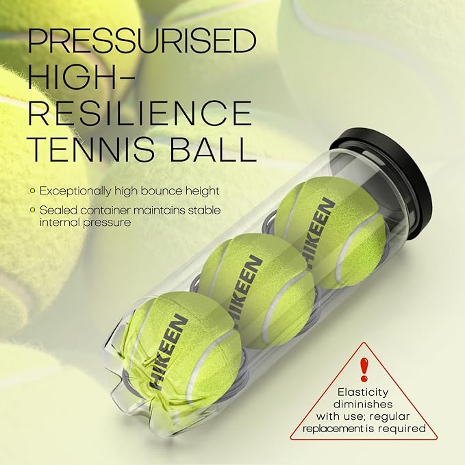 Hikeen Premium Tennis Trainer Rebound with Metal Base,Portable Solo Tennis Trainer Set with 3 Highly Elastic String Balls,Tennis Practice Equipment for Adult Kids an Beginners