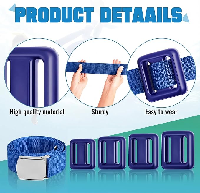 Tellegloww 4 Pcs Dive Weights Belt for Scuba Diving Coated Dive Weights Nylon Dives Belt with 1 Metal Quick Release Buckle for Free Diving Spear Fishing