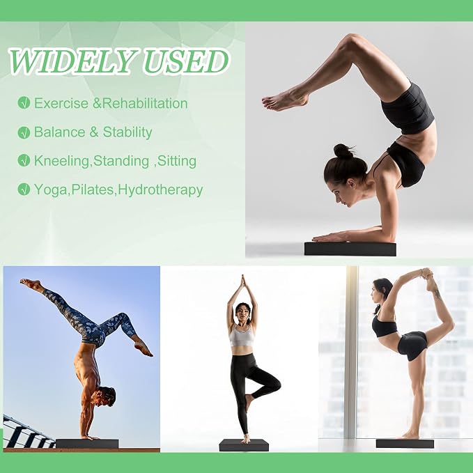 Hungdao 2 Pcs Balance Pad Thick Foam Yoga Core Training Exercise Pad for Adults Physical Therapy Fitness Stability Workout Knee Ankle Strength Training Home Work Floor