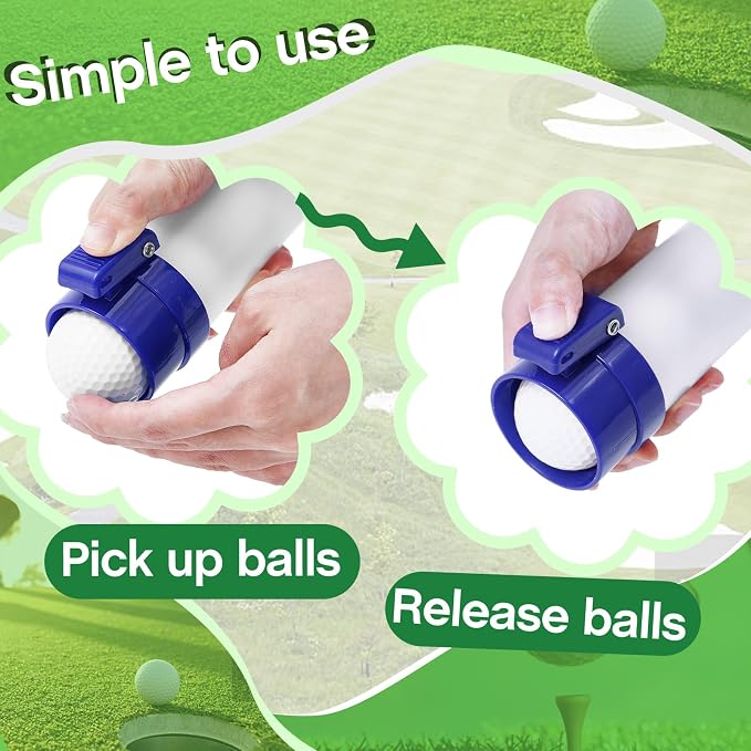 Deekin Golf Ball Retriever Plastic Clear Picker Upper Tube Golf Ball Shagger Grabber Collector, Professional Pickup Tool Device for Men Women, 35.4 Inch