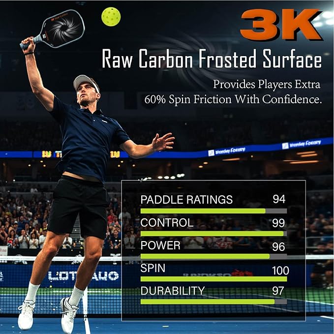 Carbon Fiber Pickleball Paddles USAPA Approved Raw Carbon Frosted