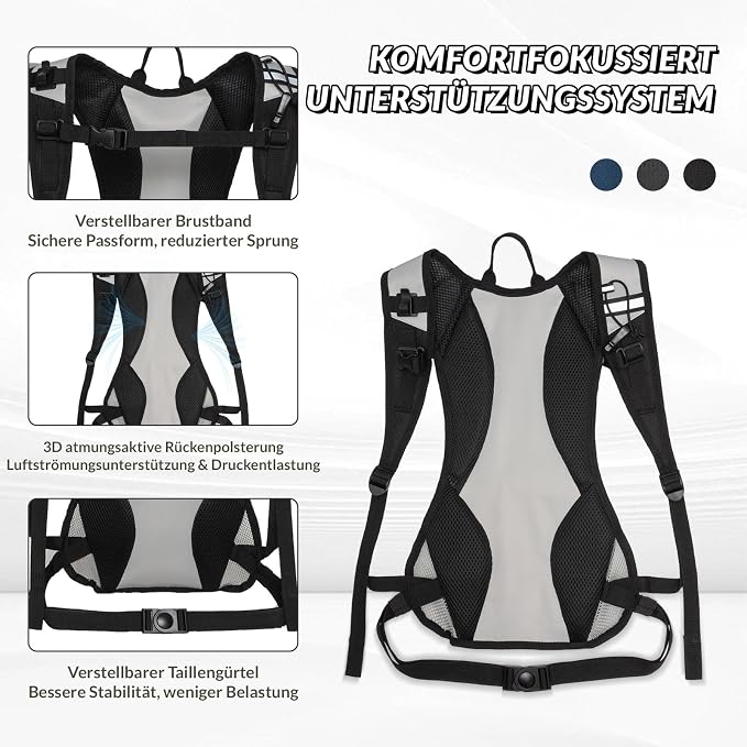 Runlight Lightweight Hydration Backpack,Running Vest for Women Men with 1.5L Water Bladder, Hydro Water Daypack for Running,Hiking,Cycling,Climbing,Biking