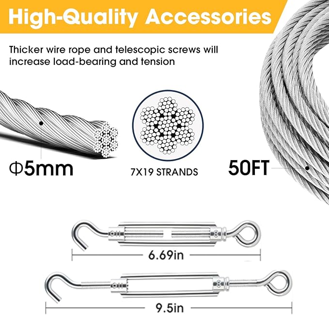27in 6 Pack Ground Anchors with 3/16" Galvanized Cable Shed Anchor Kit, Trampoline Stakes Anchors High Wind – Ideal for Canopies, Sheds, Car Ports, Swing Sets Gazebo Greenhouse (27 in of 6 Pcs)