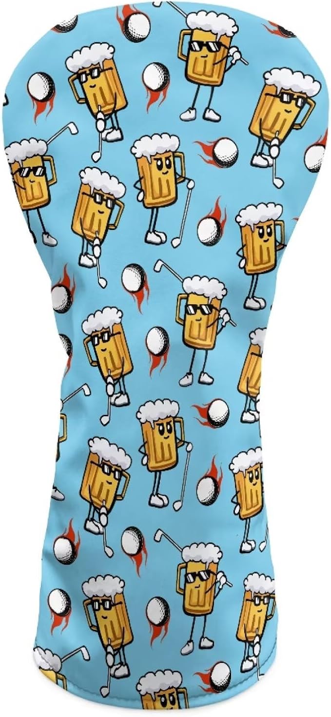 Rnyleeg Golf Club Head Covers for Women Driver Head Cover Leather Fairway Wood Headcover Hybrid Headcovers for Golf Clubs