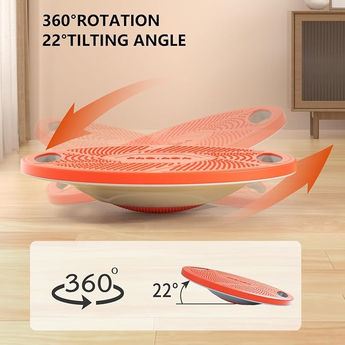 PROIRON Upgraded Wobble Balance Board, 16.34”TPE Non-Slip Stability Board, Portable Exercise Balance Trainer with Handle for Home Gym, Standing Desk, Core Training & Physical Therapy for Adults Kids