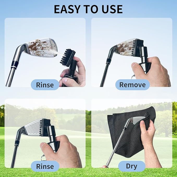 6FT Golf Ball Retriever and 2 Golf Club Brush Bundle Items