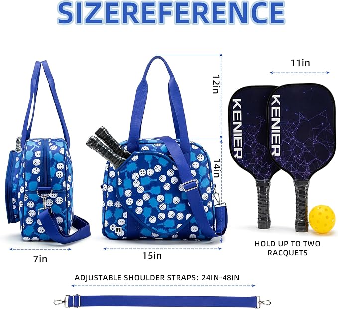 ROYALFAIR Pickleball Bag, Pickleball Tote Bag Large Capacity Adjustable Shoulder Strap for Pickleball Paddle Shoulder Bag, Made of neoprene, Has insulation and waterproof function ﻿