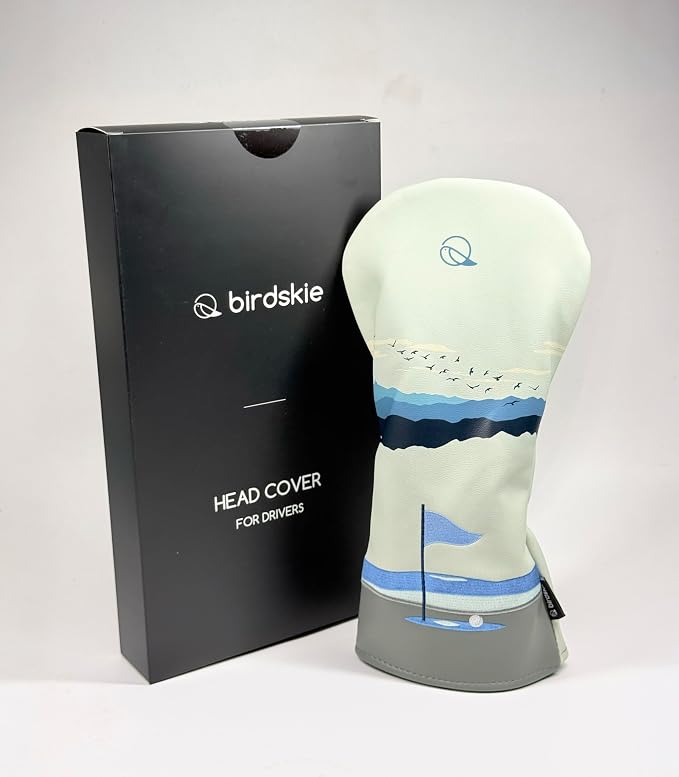 Golf Driver Headcover birdskie Premium Leather Head Cover. Digitally Printed and Embroidered Design. Head Cover for Your Driver by birdskie.