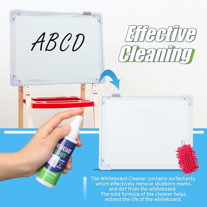 Fuyoooo 6 Pack Whiteboard Cleaner 3.4 Fl oz White Board Cleaning Spray Dry Erase Board Cleaner with Microfiber Shag Whiteboard Eraser Removes Stubborn Marks from Chalkboard(Magnetic)