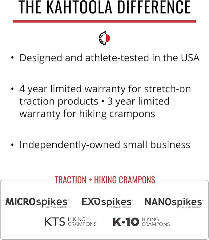 Kahtoola 1st Gen NANOspikes Footwear Traction for ICY Winter Road Running & Walking