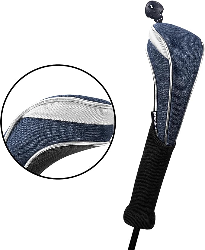 Andux 4 Pack Nylon Long Neck Golf Hybrid Club Head Covers with Dial No. Tag CTMT-03