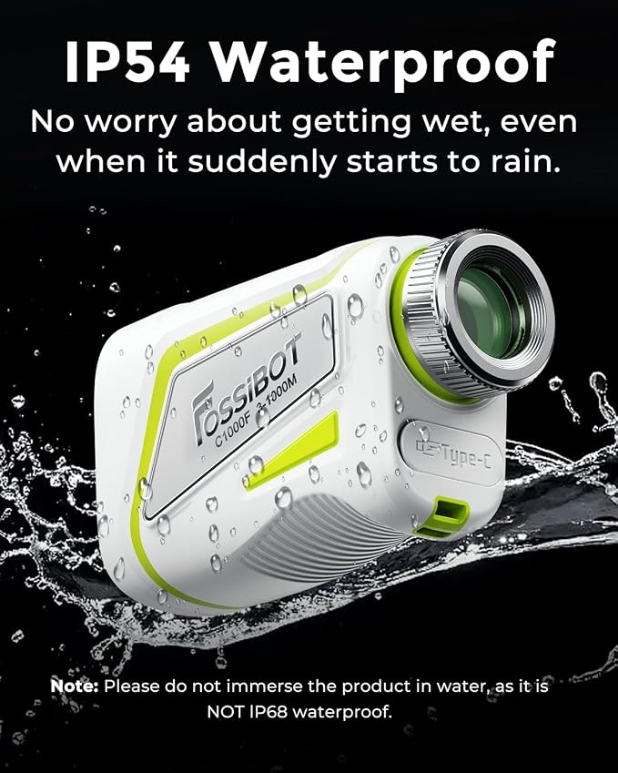 FOSSIBOT Range Finder Golf Rangefinder with Slope and Magnetic,Flag Pole Locking Vibration,6.5X Magnification,3-1100 Yards.