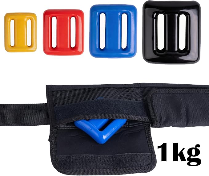 Vinyl Coated Diving Weights-4pcs 1.1-4.4 lbs Dive Weights with 4 Pocket Scuba Weight Belt with Quick Release Buckle,Used for Freediving, Spearfishing & Scuba Diving-Fit for Waist 32" to 52"