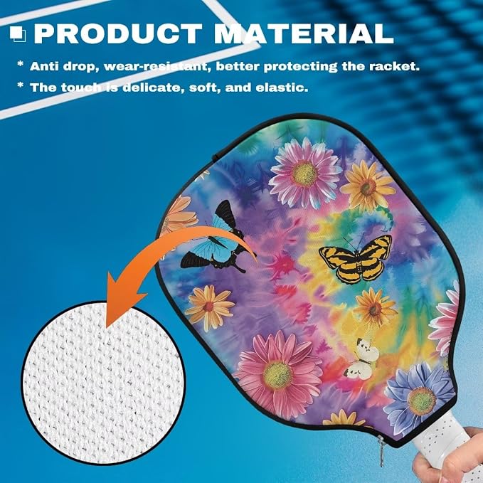 Pickleball Paddle Covers Only for Men and Women Zipper Closure Protection and Decoration