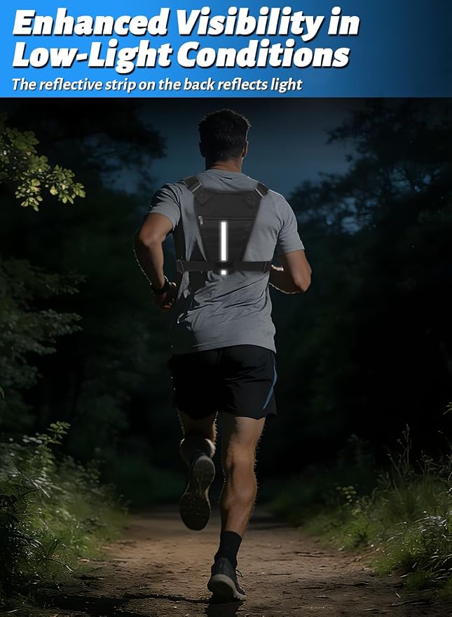 Chest Bag for Men Women, Lightweight Utility Running Chest Pack for Sports with Phone Holder for Sports Workout Jog