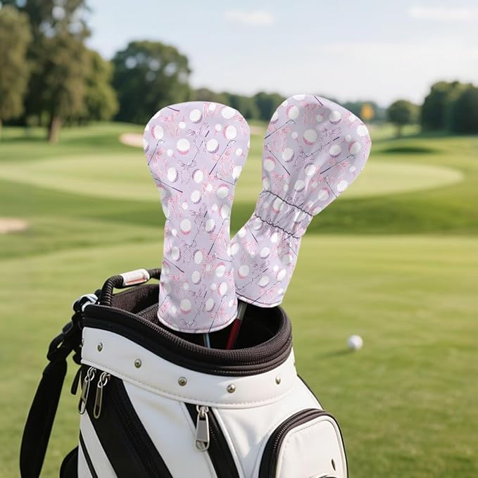 Rnyleeg Golf Club Head Covers for Women Driver Head Cover Leather Fairway Wood Headcover Hybrid Headcovers for Golf Clubs