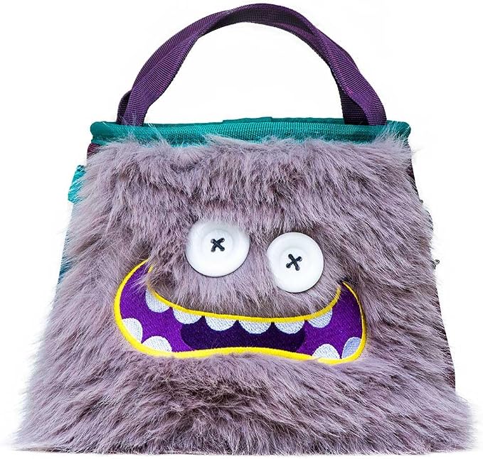8BPLUS Angus Boulderbag, Premium Artificial Fur, Ripstop, Soft Fleece Interior, 8.7in Opening, Center-Closing Drawstring, Multiple Brush Holders, Zipper Pockets, Climbing Gear