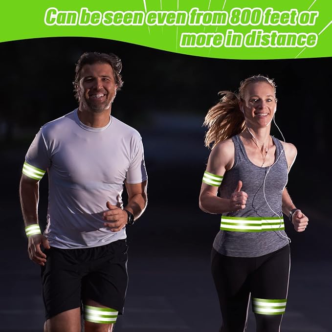 150 Pieces Reflective Arm Bands for Night Walking Ankle Band for Runners Reflective Wrist Band Cycling Running Gear Reflector High Visibility Tape Straps