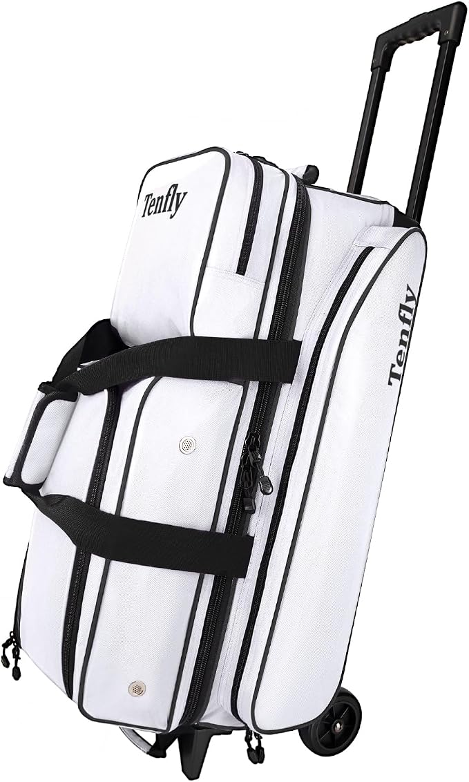 Triple Roller Bowling Bag with Wheels, Heavy Duty 3 Ball Bag for League & Recreational Bowlers
