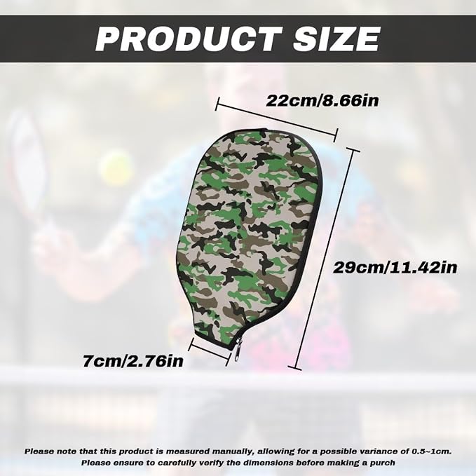 Pickleball Paddle Covers, Fits Standard Pickleball Racquets, Durable Zippered Paddle Cover Universal 8.6 x 11.4Inch