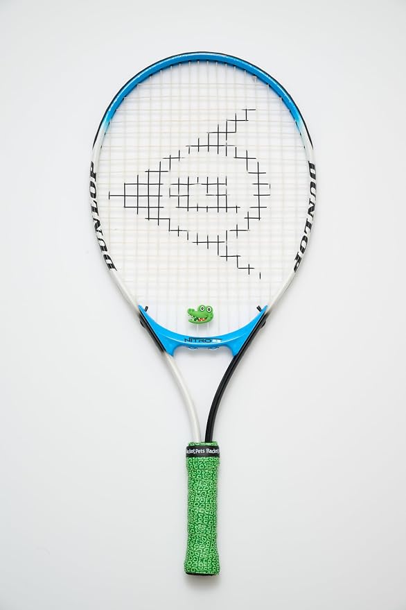 Racket Pets Kids Tennis Racket Dampener & Matching Overgrip Tape, Shark & Alligator