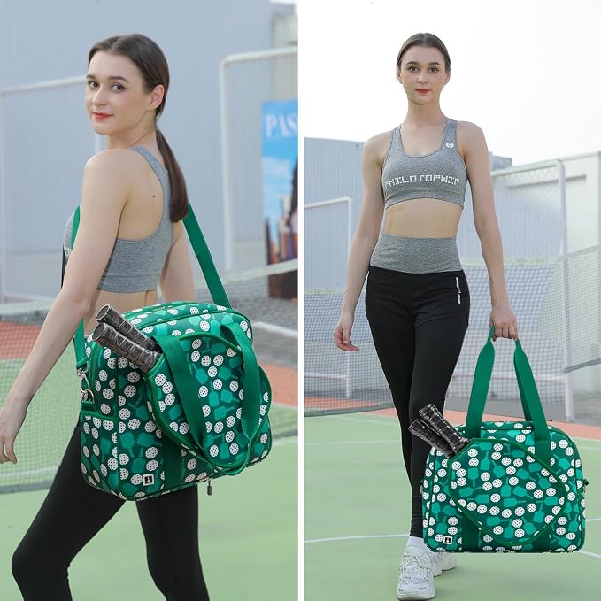 ROYALFAIR Pickleball Bag, Pickleball Tote Bag Large Capacity Adjustable Shoulder Strap for Pickleball Paddle Shoulder Bag, Made of neoprene, Has insulation and waterproof function ﻿