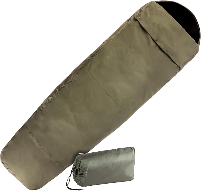 Mil-Tec Trilaminate Durable Waterproof Lightweight Breathable Tactical Outdoor Camping Hiking Generous Cut Sleeping Bag Cover with Zip Closure | Suitable for Various Sleeping Bags