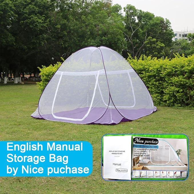 NICE PURCHASE New Portable Folding Mosquito Net Tent Freestand Bed 1 or 2 Openings (1.5m)