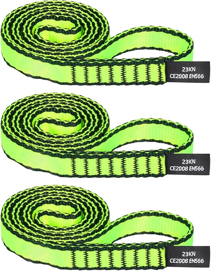 18MM Nylon Climbing Sling Runner - 23KN CE2008/EN566 Certified Outdoor Climbing Webbing for Rock Climbing, Rappelling, Mountaineering, Swing Gear, Outdoor Adventures & Emergency Anchoring