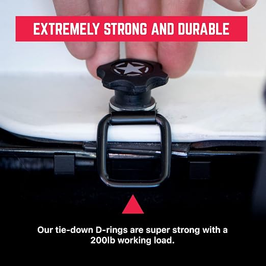Tie Down D Ring Set, Easy-to-Install Truck Tie Downs, Compatible with Cargo Cover Mounts, Heavy-Duty Jeep Wrangler Accessories for Pickups, Trailers, Truck, Trailer, Camper, Boat & More, 6 Pack - GPCA