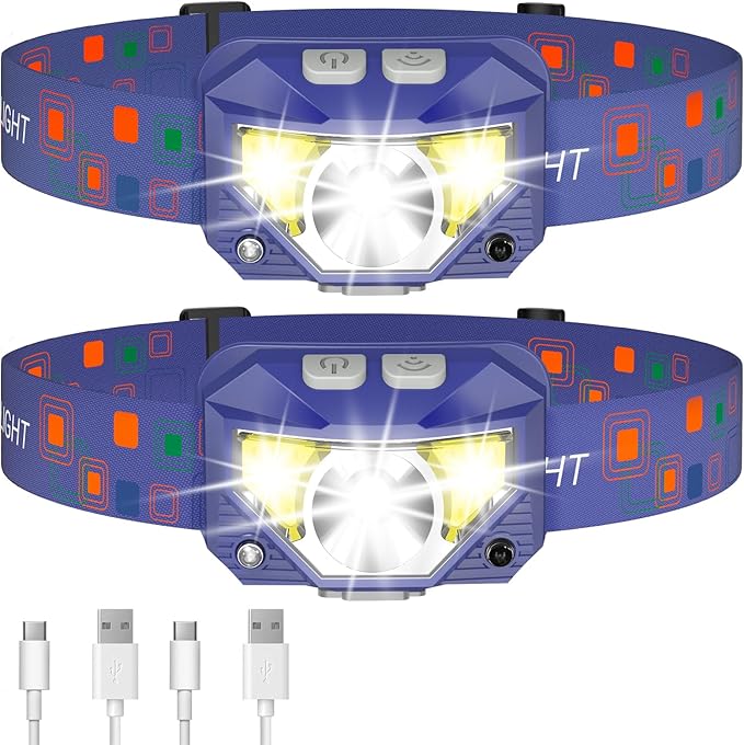 LHKNL ‎TG-T069 Rechargeable Headlamp 2 Packs-Black TG-T069 Rechargeable Headlamp 2 Packs-Blue