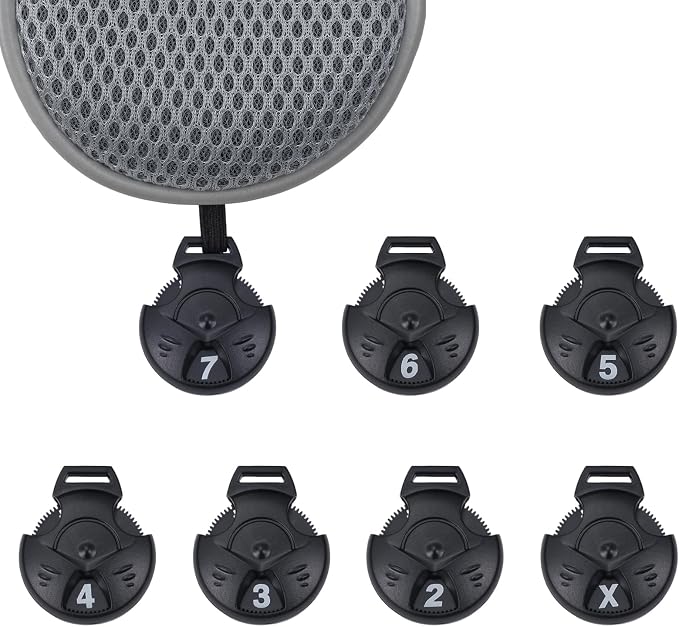 Andux 2pcs Long Neck Golf Hybrid Club Head Covers Dial No. Tag CTMT-02 | Mesh Breathable material | all the Same Size | Coloured Piping | Pull-On Closure