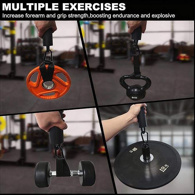 Pull Up Grips Set with Hanging Straps and Strong Carabiner, Finger Strengthener，Forearm, Biceps, Ninja Warrior, Back Muscles Training