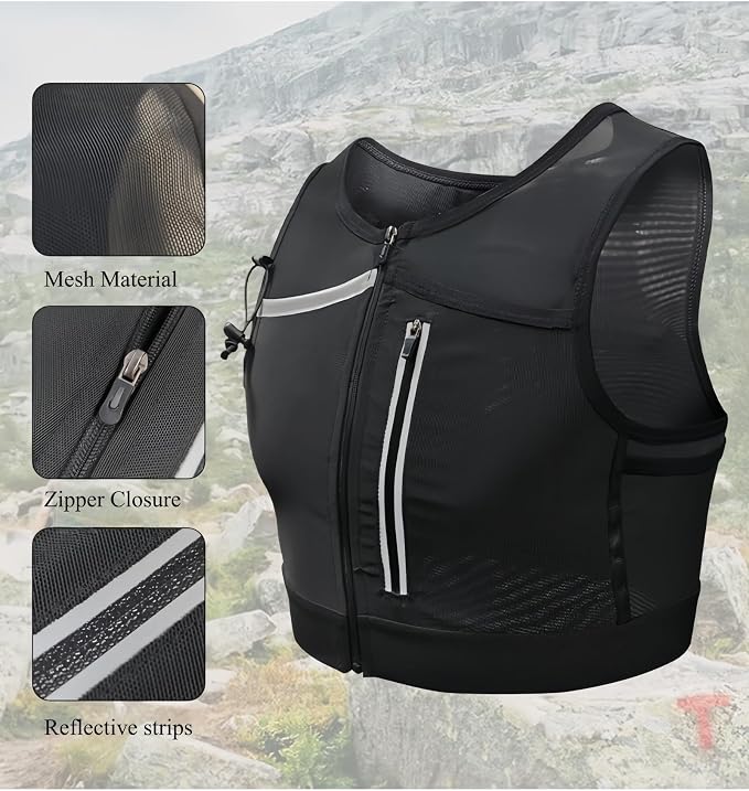 Hydration Running Vest Water Bottle Carrier, Outdoor Sports Trail Backpack for Youth, Teens and Adult