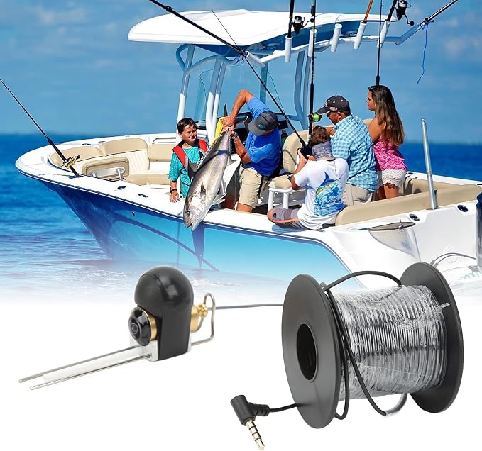 Underwater Fishing Camera, Portable Video Fish Finder Camera with Fishing Cable & 940pcs LED White Lights, CVBS Camera for Sea, Lake, Boat, Kayak, Ice Fishing