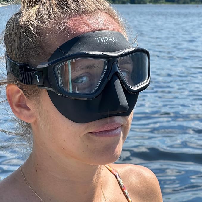 Tidal Glide Freedive Mask - Low Volume mask Designed for Freediving, Spearfishing, and Snorkeling. Anti-Fog Freediving mask.