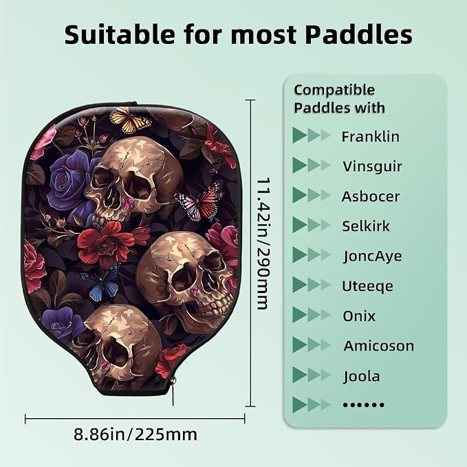 Pickleball Paddle Cover- Premium Water-Resistant Racket Sleeves with Reinforced Zippers, Universal Fit for USAPA Standard Paddles, Extra Padding Protection 6