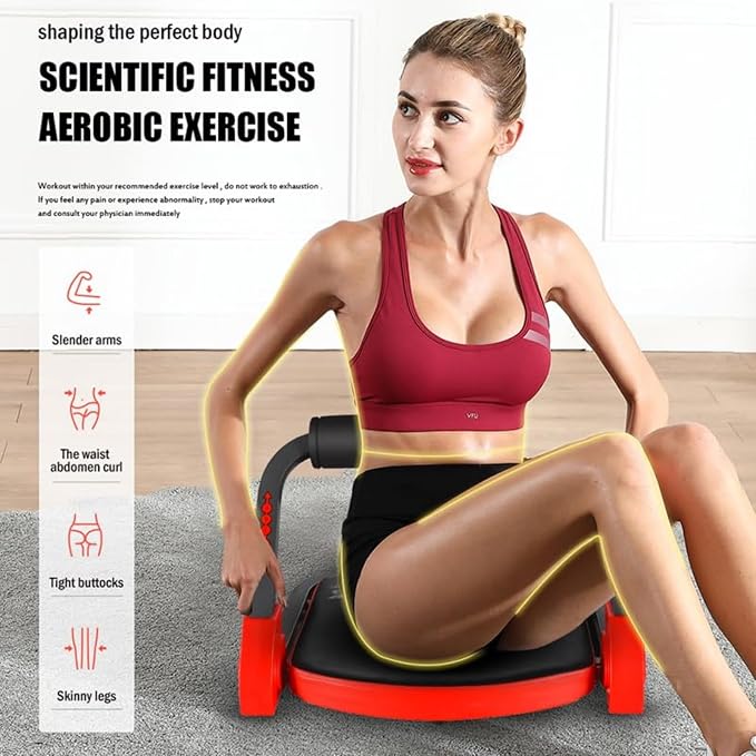 Ab Machine Ab Workout Equipment Sit Up Machine & Exercise Equipment Ab Crunch Machine for Stomach Workout Ab Core Trainer Abdominal Machine for Home Gym with Resistance Bands