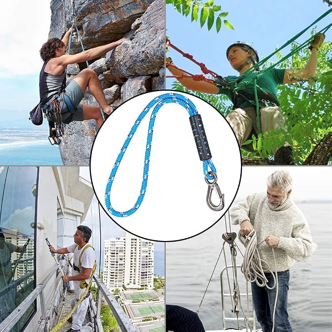 BeneLabel 1 Pcs Tree Swing Rope, 19 inch, Hammock Tree Swing Hanging Strap, Heavy Duty Hook, for Indoor Outdoor Swing Hammock Playground Set Accessories Blue