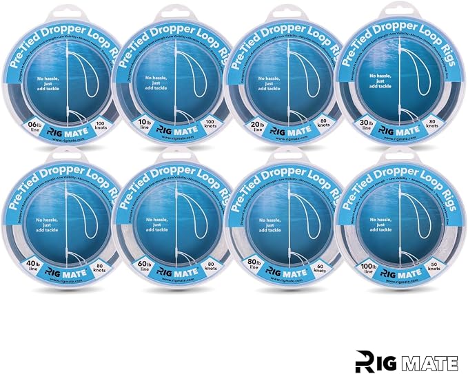 20 lb Pre-Tied Dropper Loop Rigs. Fishing Line Spool. Loops 18 Inches Apart with 5.5 Inch Loop Size. Perfect for Saltwater & Freshwater Fishing. Perfect for Snapper & Other Bottom Feeding Fish.