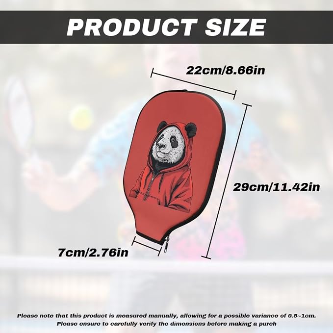 Pickleball Paddle Covers Only for Men and Women Zipper Closure Protection and Decoration