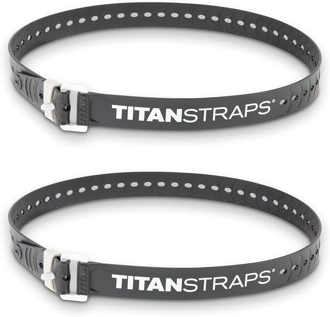 Titan Industrial Straps – Strong & Simple Tie-Downs for Construction (Welders, DIY Home) & 1st Responders – 3 Year Warranty, Batch Tested – 70 lb. Working Load, 36" Length, Black, 2-Pack