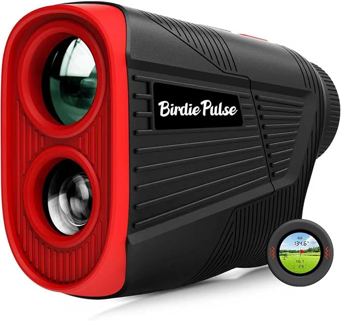 Golf Rangefinder with Slope & Magnet，1300 Yards Range Finder for Golf，Flag Locking Vibration，6-6.5X Magnification & HD LCD，Rechargeable Golf Range Finder，Black