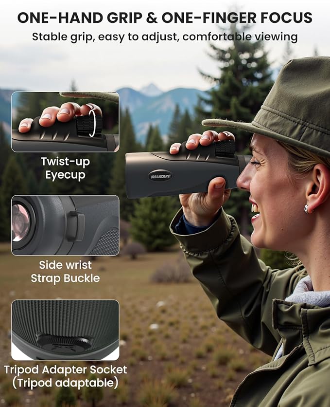 15x54 HD Monoculars for Adults High Powered, Waterproof Telescope with BAK4 Prism & FMC Lens, Monocular for Bird Watching, Hunting, Hiking, Camping, Sports