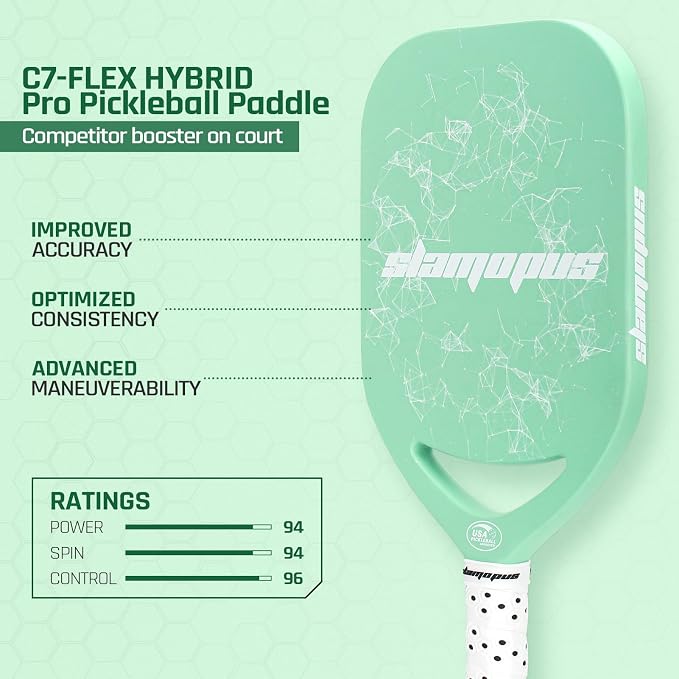 Pro Pickleball Paddle| T700 Carbon Fiber Pickleball Paddles with 16mm Polymer Honeycomb Core & Overgrips| Premium Pickle Ball Racket Enhanced Control & Spin & Power| USAPA Approved