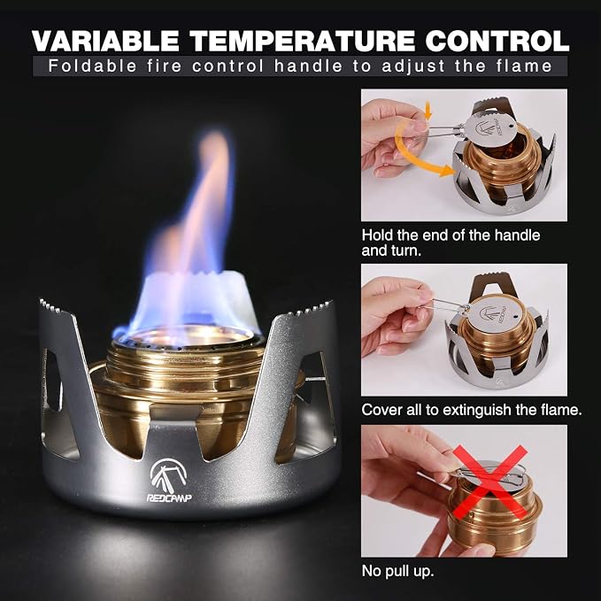 REDCAMP 6" Small Folding Campfire Grill with Mini Alcohol Stove