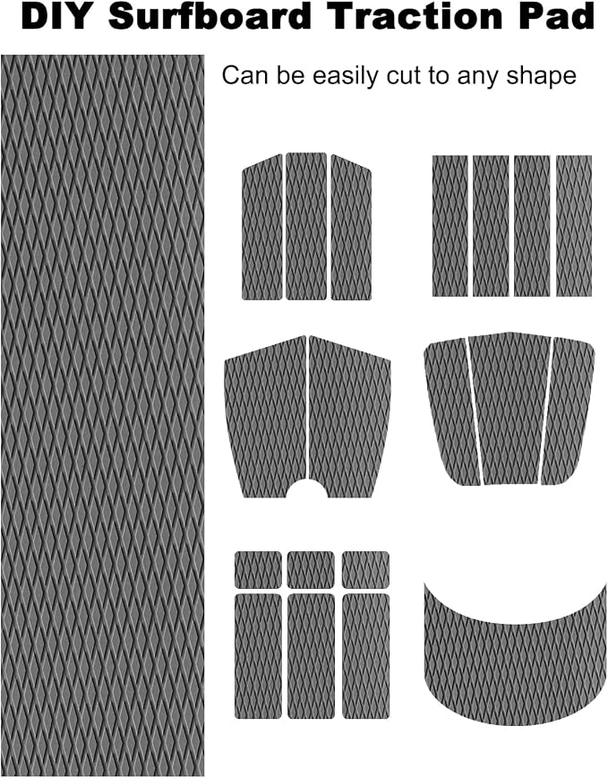 Hjdeck Universal Surfboard Pad EVA Foam Boat Flooring Decking Sheet Self-Adhesive Non-Slip Deck Grip Mat Marine Carpet for Yacht Boat Kayak Decking Golf Cart Fishing Boat RV Surfing Traction Pad